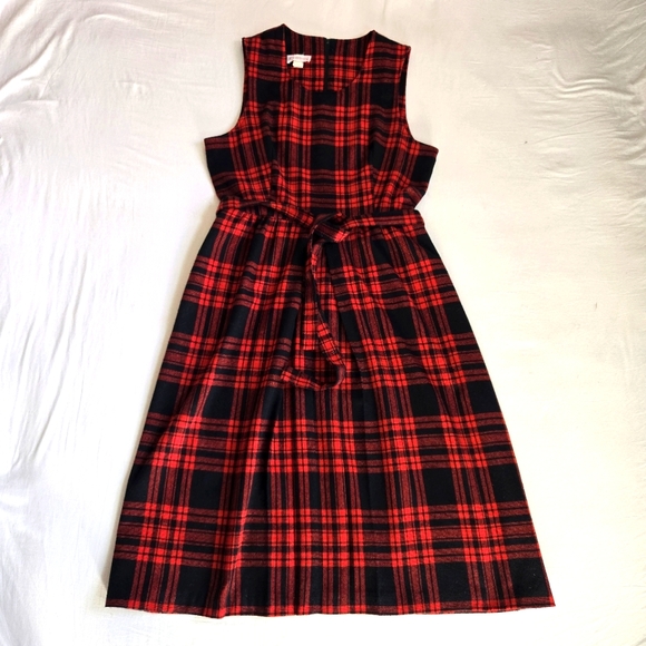 Kay Windsor Dresses & Skirts - Vtg Kay Windsor Buffalo Plaid Pinafore dress nwot cottagecore Prarie modest M